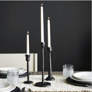 Pottery Barn Rustic Aged Bronze Candle Holders